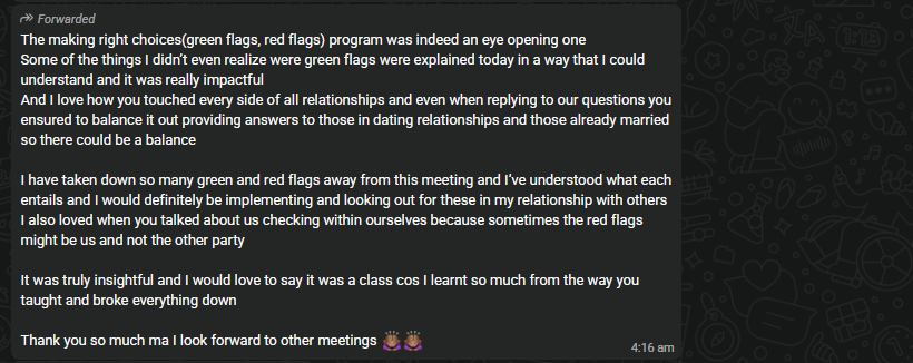 WhatsApp Testimonial 1